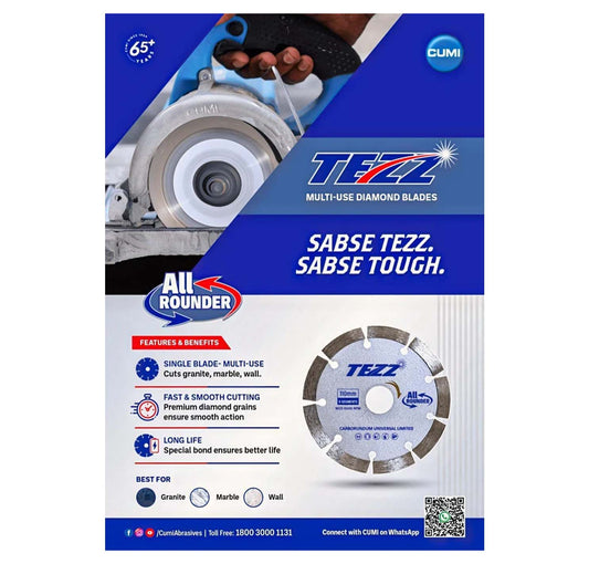 Cumi Tezz All Rounder Cutting Blade For Granite, Marble, Wall 110mm - 9 Segments
