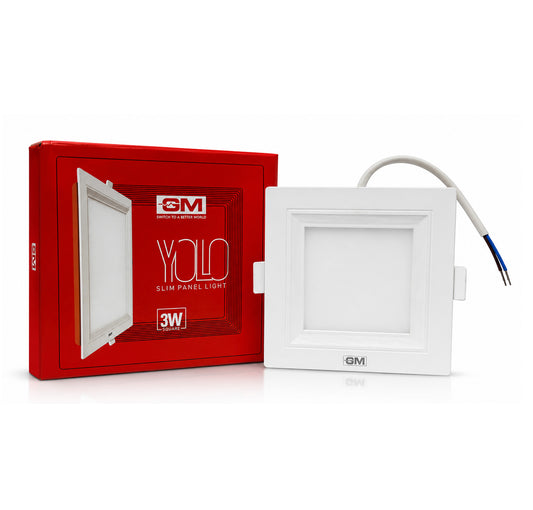 GM LED YOLO Slim Panel Light Square - 3 Watt (75mm x 75mm Cut-Out) GM