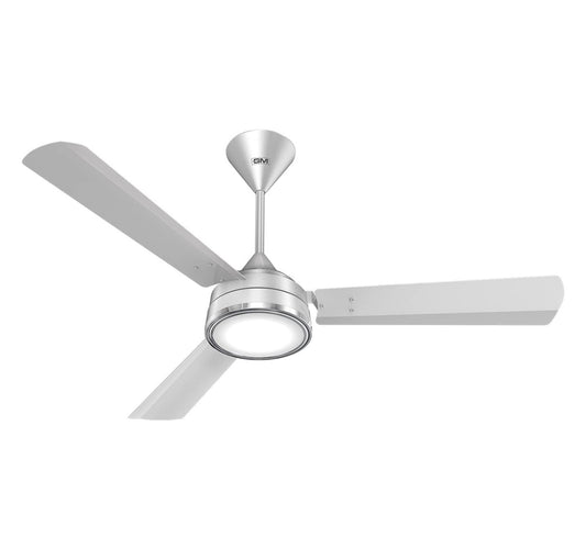 GM Light In Gale Ceiling Fan With LED Light 50W,1200mm - Metallic Pearl White