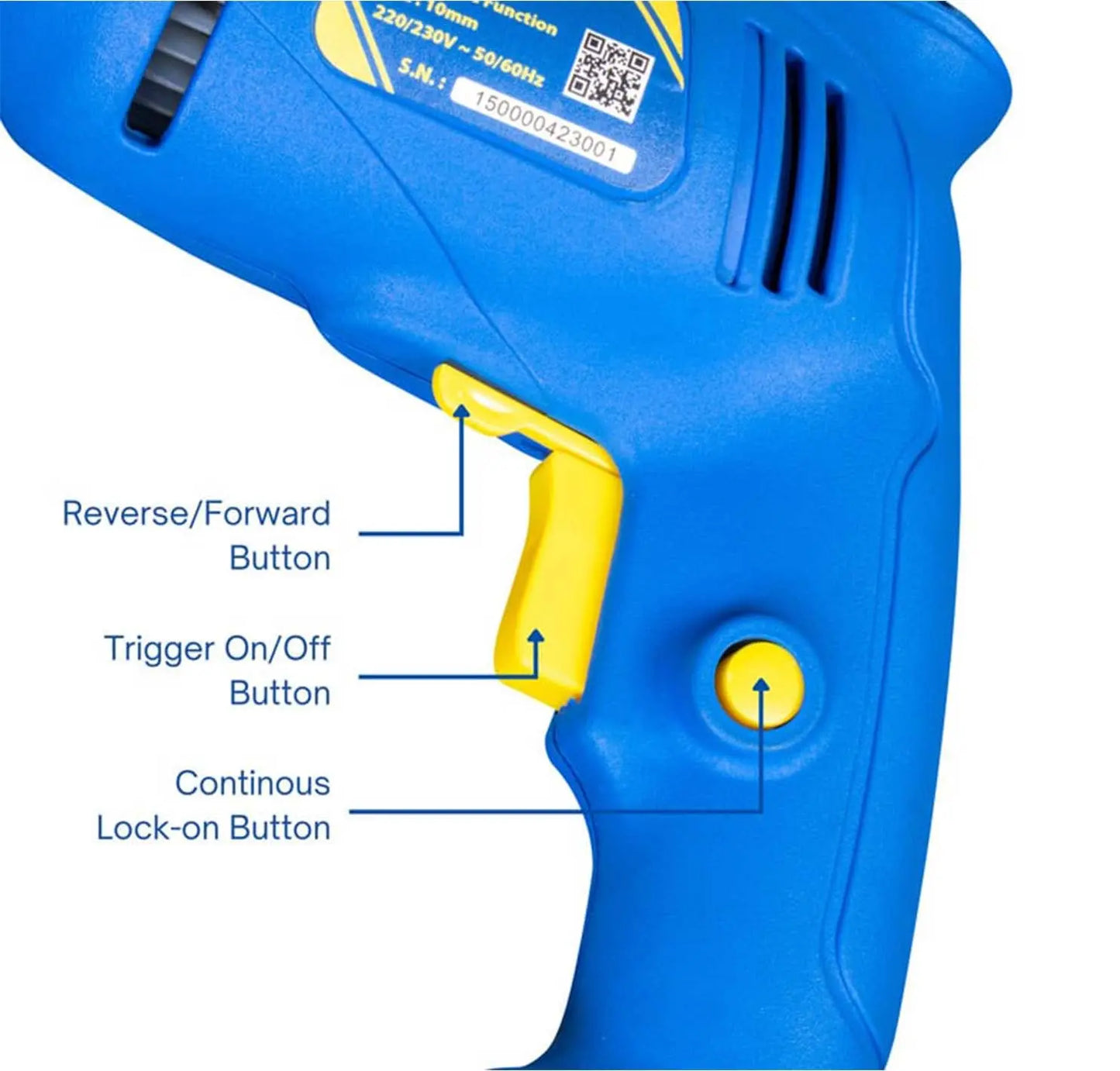 Goodyear Electric Drilling Machine Corded 500W - 10mm GYPT-15000