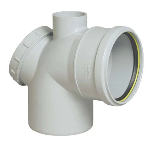 Supreme PVC SWR Pipe Fitting Swept Door Bend With Vent 87.5° - Fix O-Ring Type