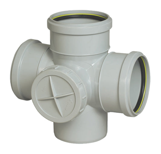 Supreme PVC SWR Double Door Cross Tee With Washer