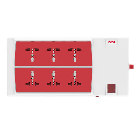 GM G-Power 6+1 Spike Guard With 6 International Sockets & 1 Master Switch