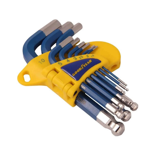 Goodyear Short Arm Hex Key Set 9 Pic Goodyear