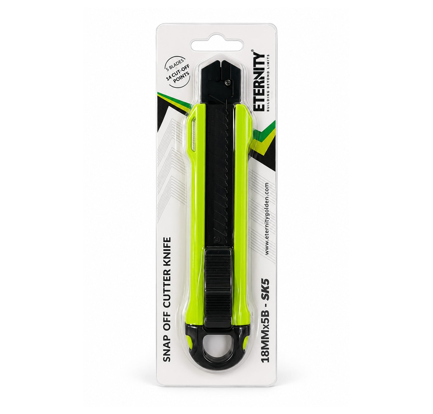 Eternity Snap Off Cutter Knife With 5 Blades 18mm Eternity
