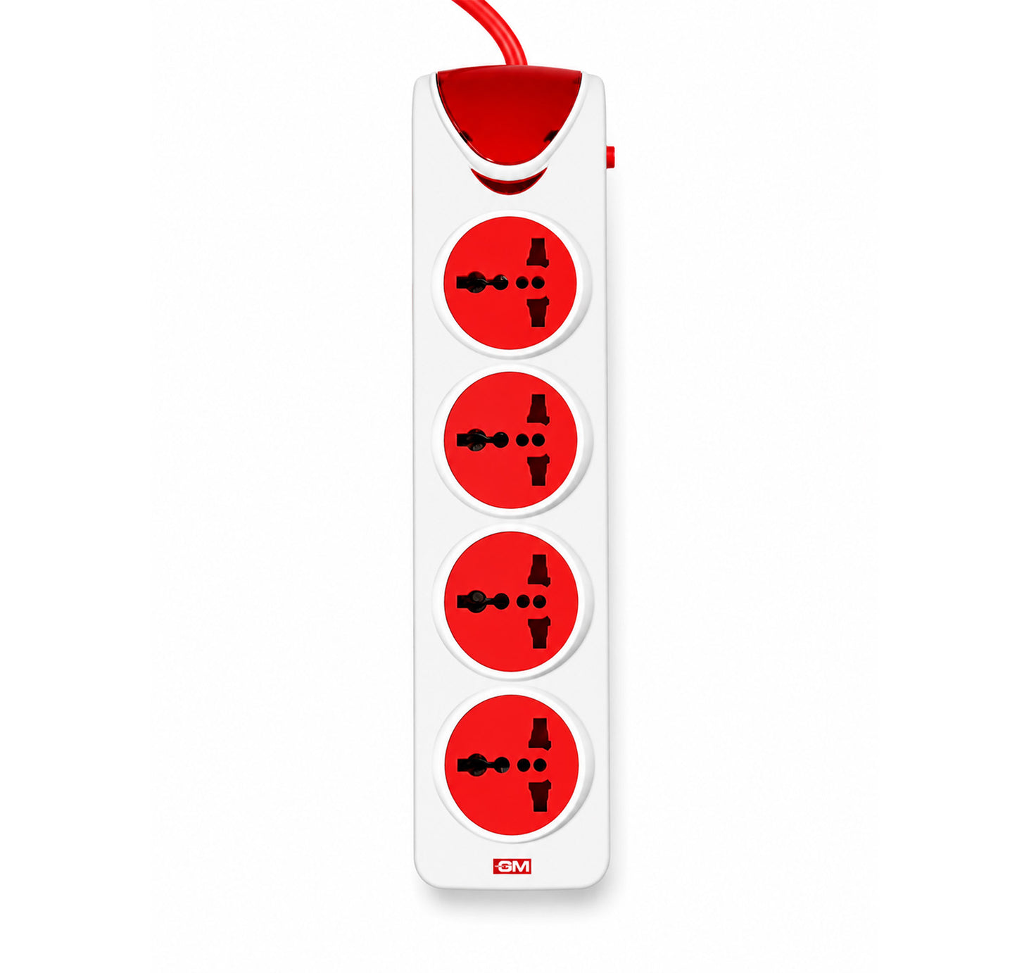 GM Quadro Power Strip 4+1 With Safty Shutter & International Sockets - 5 Meter Cable GM