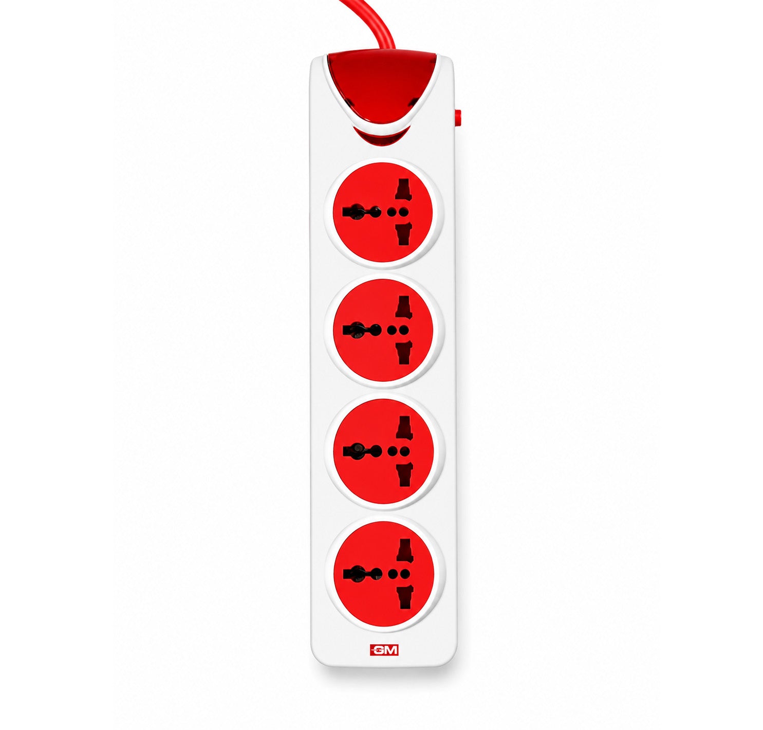GM Quadro Power Strip 4+1 With Safty Shutter & International Sockets - 5 Meter Cable GM