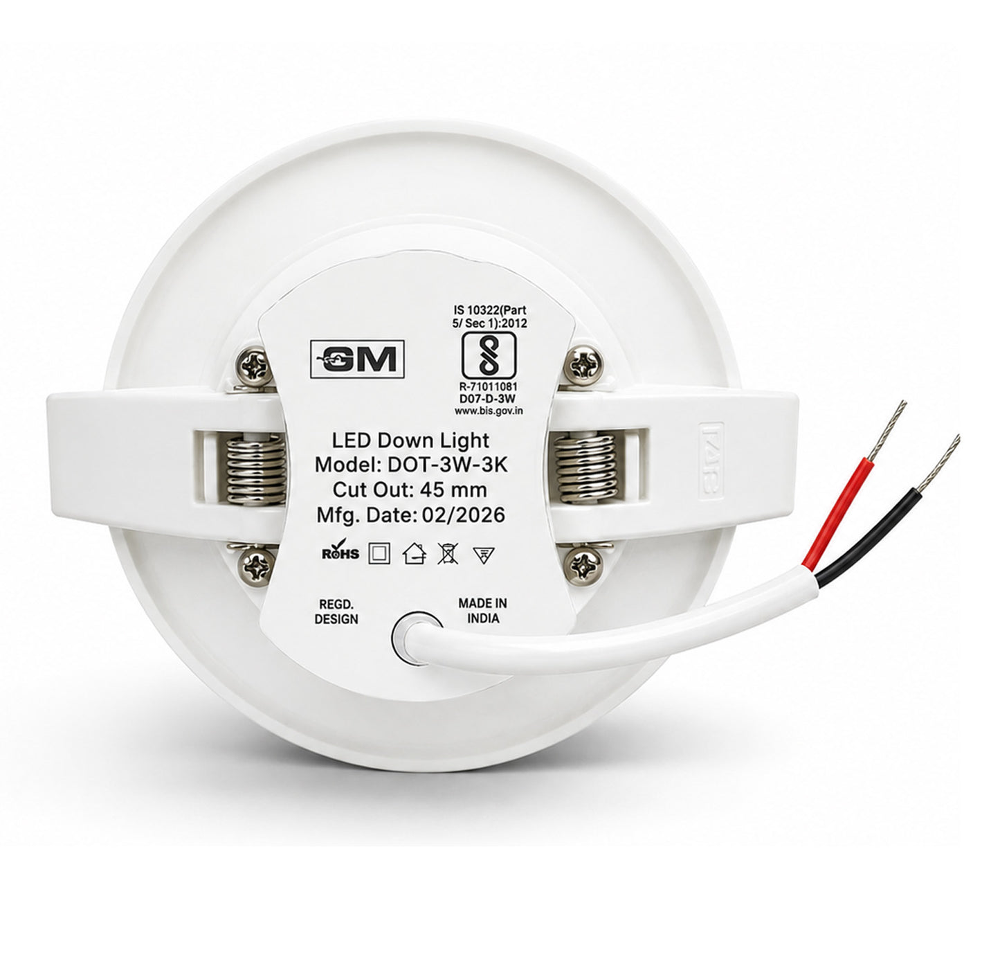 GM LED DOT Downlight 3W-3000K - 45mm Cut Out GM
