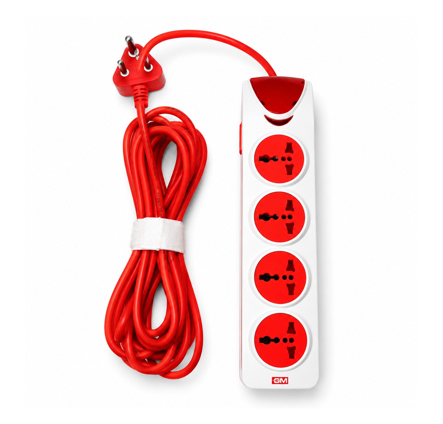 GM Quadro Power Strip 4+1 With Safty Shutter & International Sockets - 5 Meter Cable GM