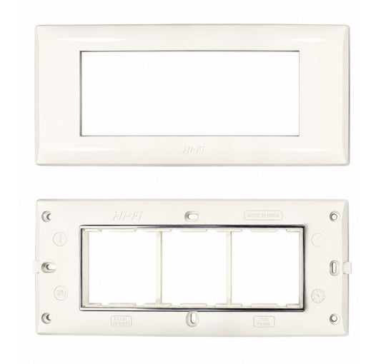 Hi-Fi Silverline Electrical 6 Module Plate - White Badari Hardwares