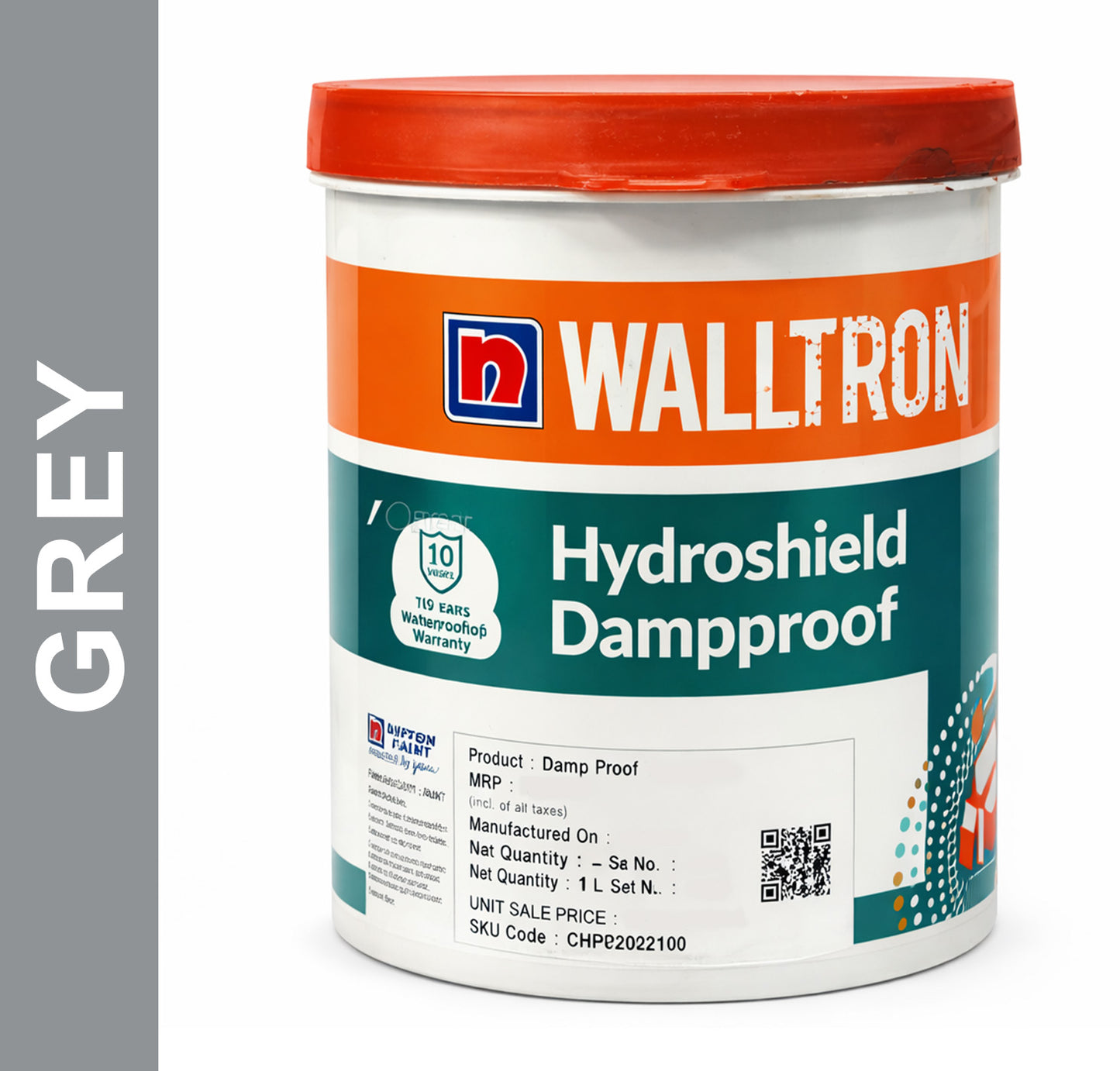 Nippon Paint Walltron Hydroshield Damp Proof Waterproofing Paint - Grey