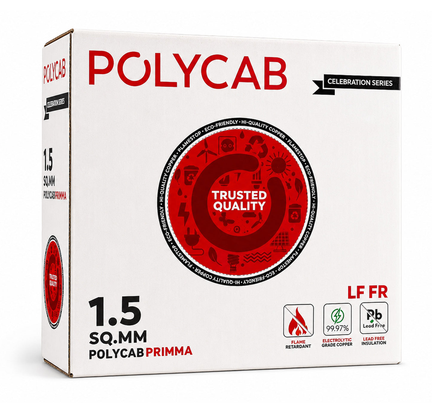 Polycab Primma LF RF Electrical Wire 1.5 Sq MM With Flame Retardant - 90 Meter, Blue Badari Hardwares