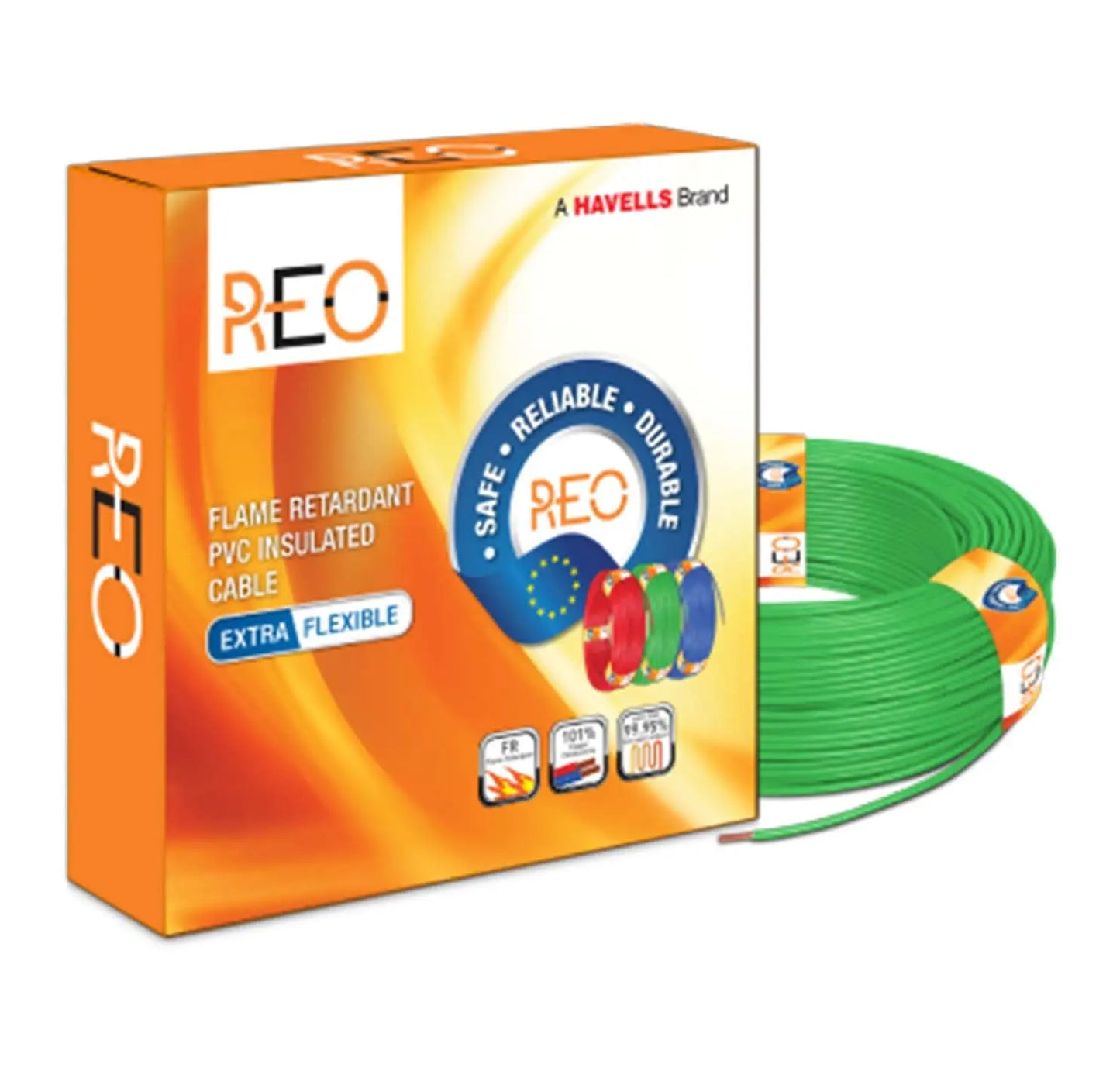 Havells Reo Flame Retardant PVC Insulated Cable - Green