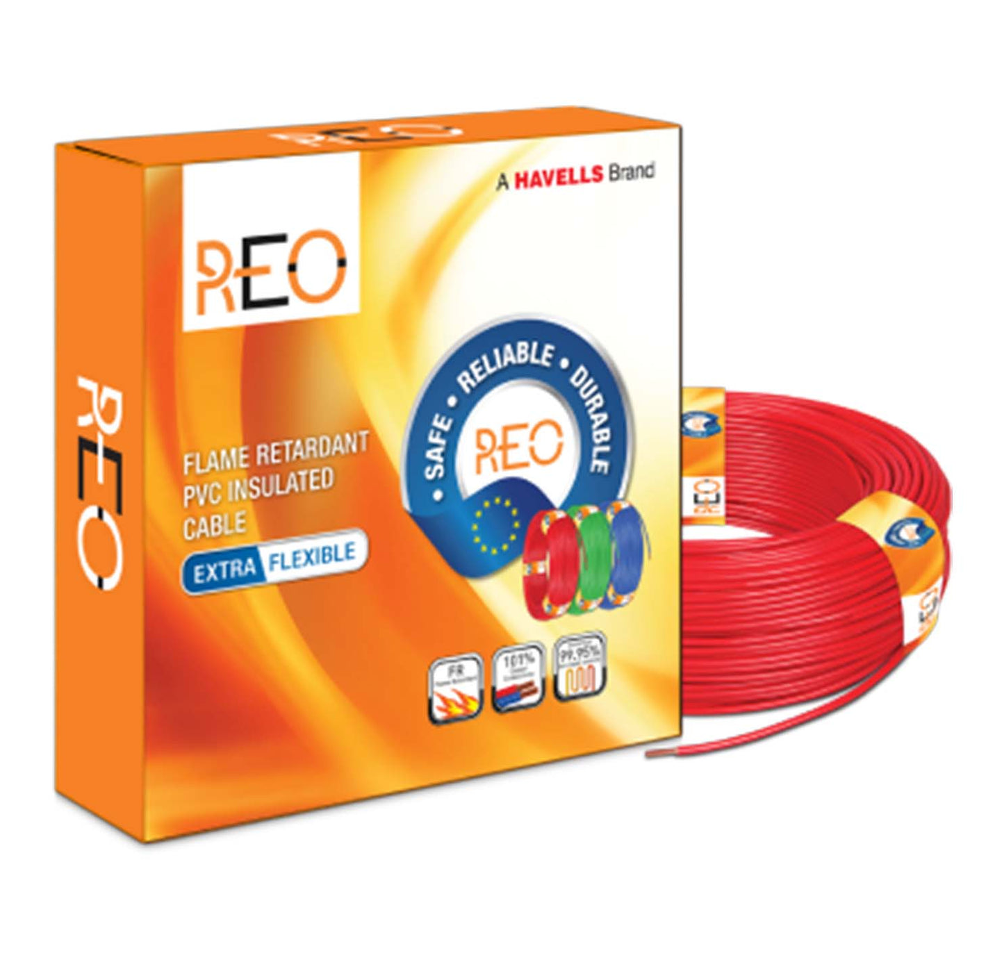 Havells Reo Flame Retardant PVC Insulated Cable - Red